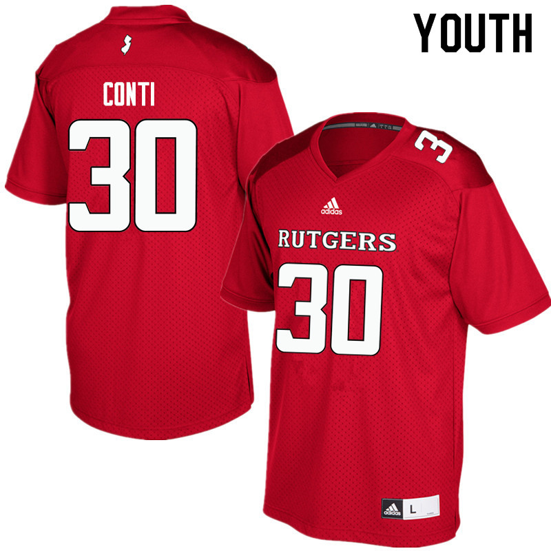 Youth #30 Chris Conti Rutgers Scarlet Knights College Football Jerseys Sale-Red